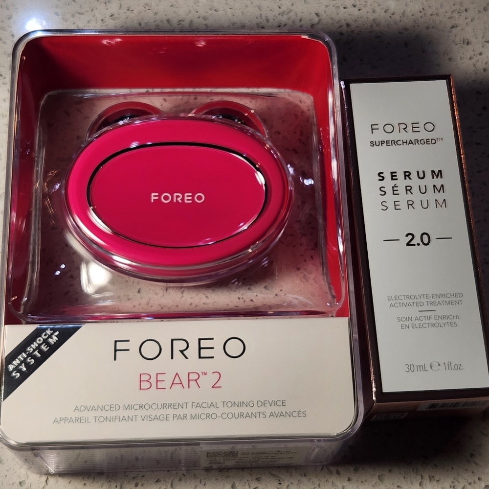FOREO BEAR 2 Advanced Microcurrent Facial Toning Device NEW / Serum 2